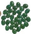 30 12x9mm Flat Oval Green Marble